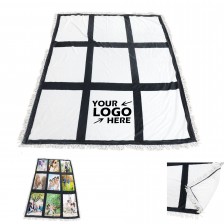 9 Printable Custom Panel Sublimation Flannel Blanket with Tassels